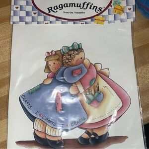 Vintage Ragamuffins Iron-On Transfer with Dolls